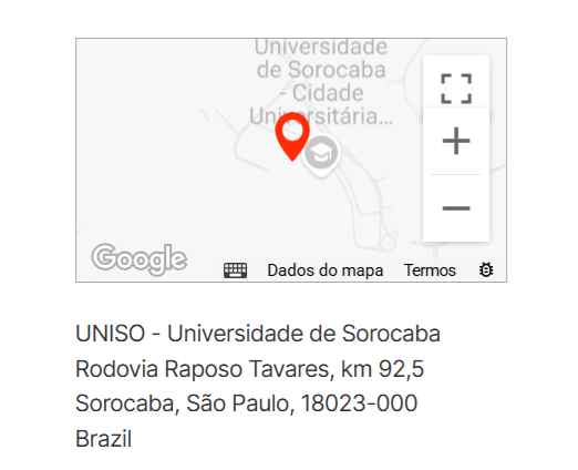 Mapa da Universidade de Sorocaba - UNISO